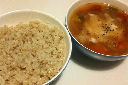 【ダイエット7日目】夜：脂肪燃焼スープ＋玄米
